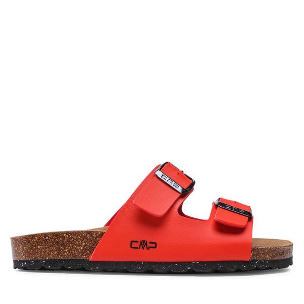 Klapki CMP. Czerwone klapki damskie CMP, bez wzorów, bez obcasa, bez zapięcia. Za 153.99 zł.