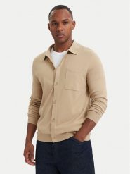 HUGO Kardigan San Jordan 50553663 Beżowy ciemny Regular Fit. Brązowe swetry męskie Hugo, m, bez wzorów, z wiskozy, bez kołnierzyka, bez ramiączek. Za 679.99 zł.