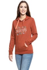 BLUZA MUSTANG Bella H Embroidery BURNT HENNA 1008025 7143. Brązowe bluzy damskie Mustang, l, bez wzorów, bez ramiączek, z kapturem. W wyprzedaży za 69.99 zł.