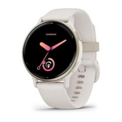Zegarek Garmin Vivoactive 5 42mm Kremowo-złoty. Białe zegarki sportowe Garmin, bez wzorów, złote. Za 1,099.99 zł.