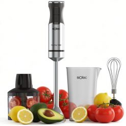 Blender Solac BLENDER RĘCZNY WIELOFUNKCYJNY MIKSER STALOWE OSTRZA 1500W. Szare blendery Solac. Za 189.99 zł.