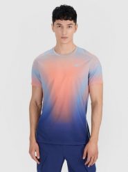 4F T-shirt treningowy regular szybkoschnący męski 4F x Robert Lewandowski - turkusowy S. Niebieskie koszulki sportowe męskie 4F, m, bez wzorów, z dzianiny, bez ramiączek, na fitness i siłownię. Za 149.99 zł.