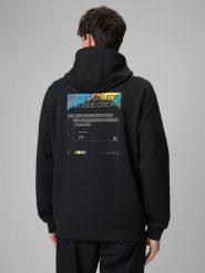 4F Bluza dresowa regular z kapturem męska - czarna XL. Czarne bluzy sportowe męskie 4F, m, bez wzorów, z dresówki, z kapturem. Za 249.99 zł.