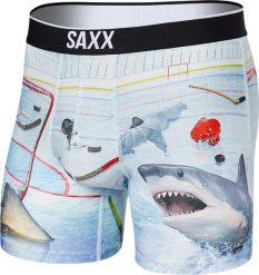 SAXX Bokserki męskie sportowe SAXX VOLT Boxer Brief - Hokej - błękitny S. Niebieskie bokserki męskie Saxx, bez wzorów. Za 110.49 zł.