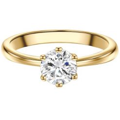 Trilani Pierscionek Solitaire aus Sterling Silber in Gelbgold mit Zirkonia Pierścionki 1 ct Damski. Białe balerinki damskie Trilani, bez wzorów, z materiału, bez obcasa, bez zapięcia. Za 259.99 zł.