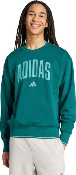 Bluza męska adidas Collegiate Sweat zielona JM1733 M. Zielone bluzy męskie Adidas, m, bez wzorów, bez ramiączek, bez kaptura. Za 258.58 zł.