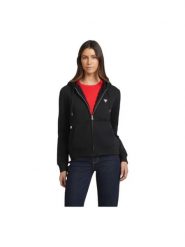 Guess Jeans Bluza GJ ZIP HOOD REG MINI W4YQ03 KC811 Czarny Regular Fit. Czarne bluzy damskie Guess Jeans, xl, z aplikacjami, z bawełny, bez ramiączek, bez kaptura. Za 269.99 zł.