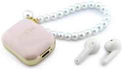 Słuchawki Guess Słuchawki bezprzewodowe douszne GUESS TWS Pearl Strap GUE005293 różowe. Czerwone słuchawki bezprzewodowe Guess. Za 130.22 zł.