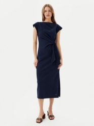 Tommy Hilfiger Sukienka codzienna WW0WW45159 Granatowy Regular Fit. Niebieskie sukienki damskie Tommy Hilfiger, na co dzień, s, bez wzorów, z bawełny, bez kołnierzyka, bez ramiączek, proste. Za 329.99 zł.