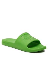 Calvin Klein Jeans Klapki Slide Monogram Debossed Eva YW0YW00102 Zielony. Zielone klapki damskie Calvin Klein Jeans, bez wzorów, z jeansu, bez obcasa, bez zapięcia. Za 109.99 zł.