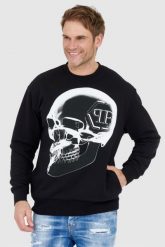 PHILIPP PLEIN Czarna bluza męska x-ray skull. Czarne bluzy męskie Philipp Plein, l, bez wzorów, bez ramiączek, bez kaptura. W wyprzedaży za 1,999.99 zł.