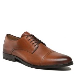 Półbuty Lasocki. Brązowe buty wizytowe męskie Lasocki, bez wzorów, bez obcasa, bez zapięcia. Za 149.99 zł.