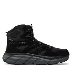 Trekkingi CMP. Czarne botki męskie CMP, bez wzorów, sportowe, bez obcasa, bez zapięcia. Za 339.99 zł.