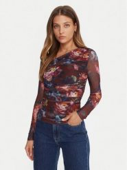 Guess Bluzka W5BP32 KCZC2 Kolorowy Slim Fit. Bluzki damskie Guess, l, z aplikacjami, z syntetyku, bez kołnierzyka, bez ramiączek. Za 219.99 zł.