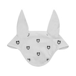 Czapka przeciw owadom dla konia multilogo w technice white line edycja Equestro. Białe czapki damskie EQUESTRO, bez wzorów, z poliamidu, biznesowe. Za 66.90 zł.