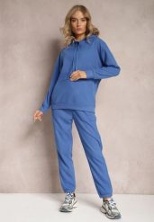 Niebieski 2-częściowy Komplet Dresowy z Bluzą i Spodniami Orifira. Niebieskie bluzy damskie Renee, l, bez wzorów, z bawełny, sportowe, bez ramiączek, z kapturem. Za 89.99 zł.