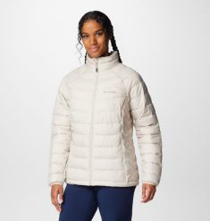 Kurtka Kobieta Columbia Powder Lite II beżowy. Białe kurtki sportowe damskie Columbia, s, bez wzorów, z materiału, bez ramiączek, bez kaptura, trekkingowe. Za 479.99 zł.
