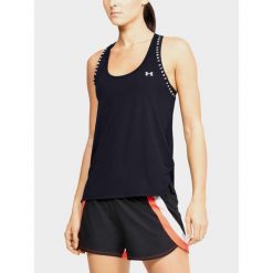 Koszulka fitness damska Under Armour Knockout Tank bez rękawów. Czarne koszulki sportowe damskie Under Armour, xl, bez wzorów, bez ramiączek, na fitness i siłownię. Za 109.99 zł.