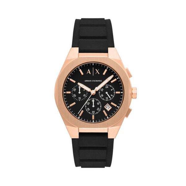 Zegarek Armani Exchange. Czarne zegarki męskie Armani Exchange, bez wzorów. Za 589.99 zł.