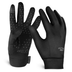 Rękawiczki termiczne unisex czarne 4FIZJO do biegania. Czarne rękawiczki męskie 4FIZJO, bez wzorów. Za 45.00 zł.