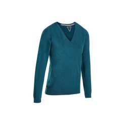 Sweter do golfa damski. Czerwone swetry nierozpinane damskie INESIS, l, bez wzorów, z bawełny, bez kołnierzyka, bez ramiączek. Za 59.99 zł.