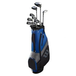 Zestaw golfowy Wilson Golf 1200 TPX 1,3,5,6-S,P,B,GR. Czarne swetry męskie Wilson, l, bez wzorów, z materiału, bez kołnierzyka, bez ramiączek. Za 2,027.55 zł.