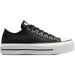 Trampki Converse Ctas Lift Clean Ox, Kobiety. Czarne trampki i tenisówki damskie Converse, bez wzorów, ze skóry, bez zapięcia. Za 590.00 zł.