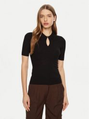 Guess Sweter W5RR10 Z2Y72 Czarny Regular Fit. Czarne swetry nierozpinane damskie Guess, l, z aplikacjami, z wiskozy, bez kołnierzyka, bez ramiączek. Za 159.99 zł.