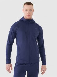 4F Bluza treningowa szybkoschnąca męska - grananatowa 3XL. Niebieskie bluzy sportowe męskie 4F, m, bez wzorów, z dzianiny, z kapturem, do biegania. W wyprzedaży za 169.99 zł.