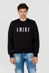 AMIRI Czarna bluza męska z dużym białym logo. Czarne t-shirty męskie Amiri, m, bez wzorów, bez kołnierzyka, bez ramiączek. W wyprzedaży za 1,599.99 zł.