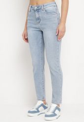 Jasnoniebieskie Klasyczne Jeansy Skinny Giarlia. Niebieskie jeansy damskie Born2be, z aplikacjami, z jeansu, eleganckie. Za 99.99 zł.
