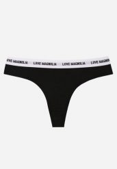 Czarne Majtki Typu Stringi z Bawełną i Napisami Veza. Czarne majtki damskie Born2be, z bawełny. Za 7.99 zł.