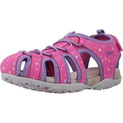 Sandały GEOX JR SANDAL ROXANNE A Rose. Czerwone sandały damskie Geox, bez wzorów, ze skóry, sportowe, bez zapięcia. Za 163.99 zł.