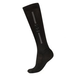 Skarpety jeździeckie ELT Merino. Czarne skarpetki damskie ELT, bez wzorów, z dzianiny. Za 136.50 zł.