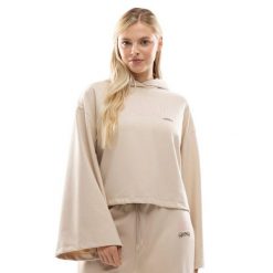 Damska bluza z kapturem Lifestyle Siroko IBZ Tanit Ivory. Białe bluzy damskie SIROKO, bez wzorów, z materiału, casualowe, bez ramiączek, z kapturem. Za 210.00 zł.