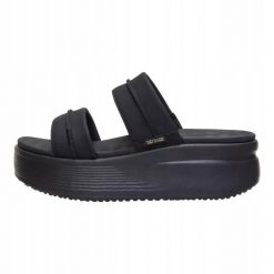 HeyDude Damskie Klapki Austin Slide Classic. Czarne klapki damskie Hey dude, bez wzorów, z materiału, bez obcasa, bez zapięcia. Za 259.00 zł.