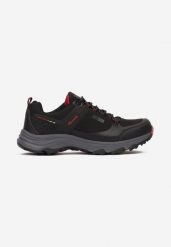 Czarno-Czerwone Buty Sportowe Salomene. Czarne buty sportowe męskie Born2be, bez wzorów, przed kostkę, bez zapięcia, trekkingowe. Za 169.99 zł.