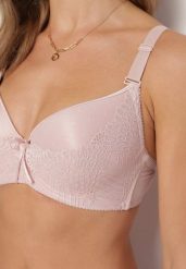 Różowy Biustonosz Full Cap Ozdobiony Koronką z Odpinanymi Ramiączkami Rillana. Czerwone biustonosze Renee, bez wzorów, z koronki. Za 14.99 zł.