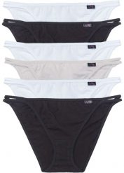 Figi tanga (6 par). Czarne majtki damskie bonprix. Za 62.99 zł.