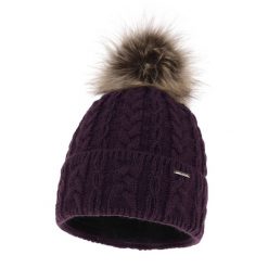 Czapka zimowa damska z pomponem Fioletowa. Fioletowe czapki damskie Molly, na zimę, bez wzorów, z materiału. Za 55.90 zł.