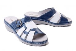 SUAVE 700204-51 marlin, klapki damskie. Niebieskie klapki damskie Suave, na lato, bez wzorów, bez obcasa, na koturnie, bez zapięcia. Za 294.90 zł.