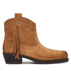 Botki Liu Jo. Brązowe botki damskie Liu Jo, bez wzorów, bez obcasa, na słupku, bez zapięcia. Za 959.99 zł.