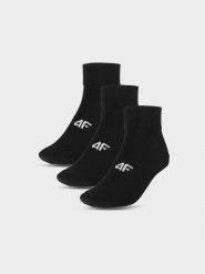 4F Skarpety casual za kostkę (3-pack) męskie - czarne 39-42. Czarne skarpety męskie 4F, bez wzorów, z bawełny. Za 49.99 zł.