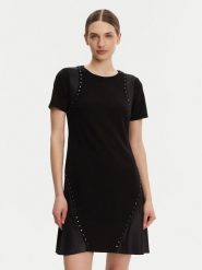 DKNY Sukienka codzienna DD3J1489 Czarny Slim Fit. Czarne sukienki damskie DKNY, na co dzień, bez wzorów, z syntetyku, bez kołnierzyka, bez ramiączek, proste. Za 369.99 zł.
