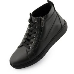 Eleganckie skórzane trampki dla kobiet Nell 7026 czarne - Styl i komfort. Czarne trampki i tenisówki damskie ENELL, bez wzorów, bez zapięcia. Za 345.99 zł.