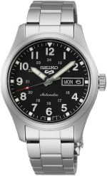 Zegarek Seiko 5 Sports unisex czarna tarcza 36 mm (SRPJ81K1). Czarne zegarki męskie Seiko, bez wzorów. Za 1,298.99 zł.