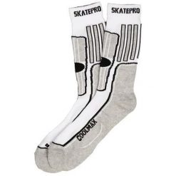 Odzież Skarpety unisex SkatePro Coolmax Inline Skarpety 2-Pak - Biały - 46-48. Biała skarpetki damskie SKATEPRO, bez wzorów. Za 124.99 zł.