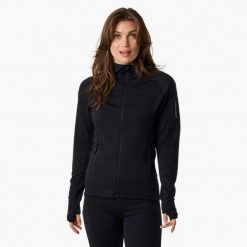 Bluza turystyka damska Swedemount Ultra Light Tech Midlayer Hood szybkoschnąca. Czarne bluzy damskie SWEDEMOUNT, bez wzorów, bez ramiączek, bez kaptura. Za 222.00 zł.