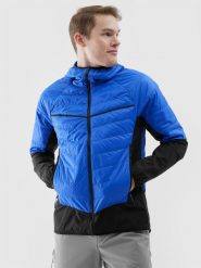 4F Kurtka puchowa trekkingowa z wypełnieniem Primaloft Black Insulation Eco męska - niebieska S. Niebieskie kurtki męskie 4F, l, bez wzorów, z dzianiny, klasyczne, bez kaptura. W wyprzedaży za 199.99 zł.