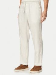 HUGO Spodnie materiałowe Cino 262FW 50562791 Kremowy Straight Fit. Białe spodnie materiałowe męskie Hugo, bez wzorów, ze lnu. Za 549.99 zł.